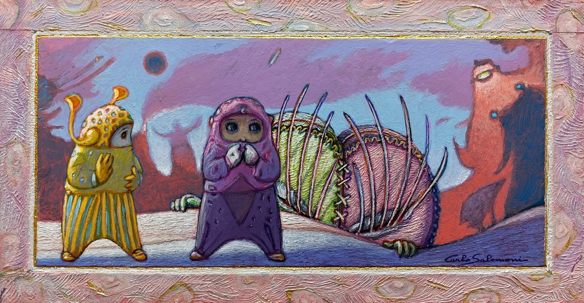 Illustrative Portrait Painting By Carlo Salomoni, 20 X 11, I