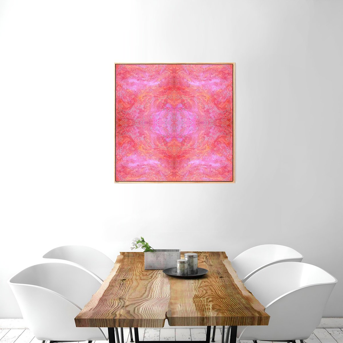 Abstract Giclee Print By Jennifer Bell, 30 X 30, Jacaranda Fire Print, Original Artwork