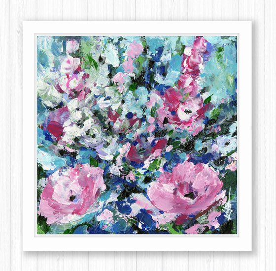 In Feya's Garden - Mixed Media Floral Painting by Kathy Morton Stanion