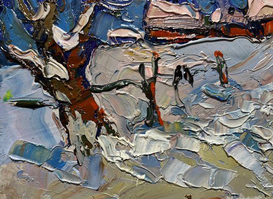 Snowy streets of the village
