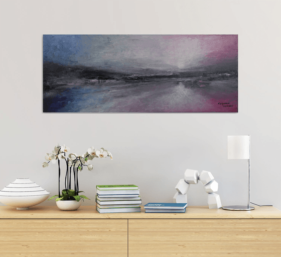 Serene Shore  (Panoramic Seascape, 100x40cm)