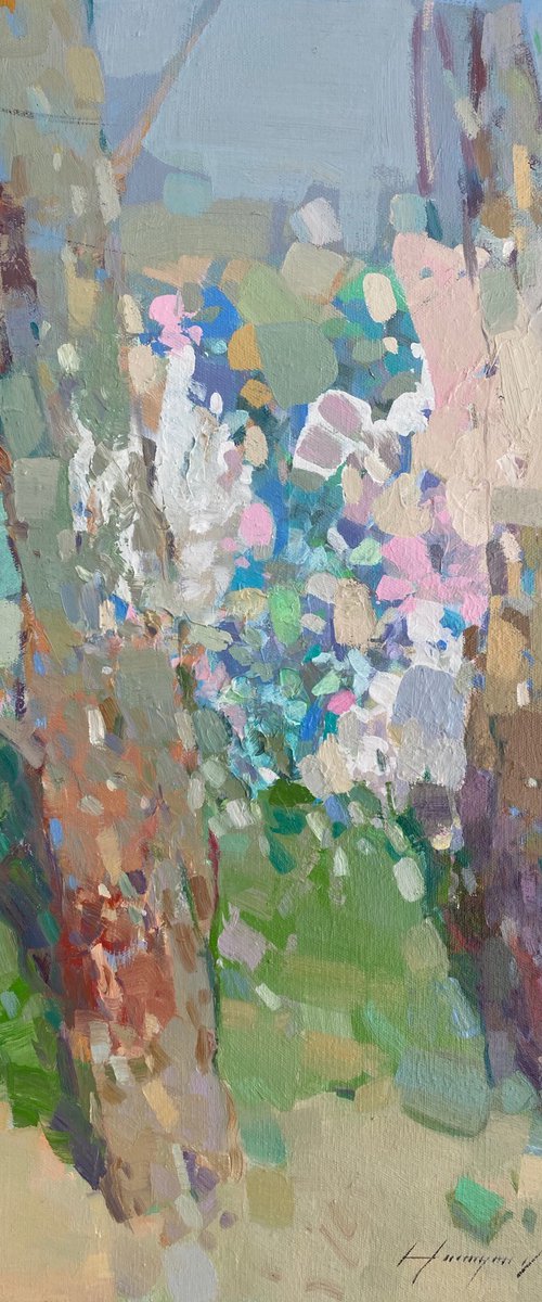 Blossom Trees, Original oil painting, Handmade artwork, One of a kind by Vahe Yeremyan