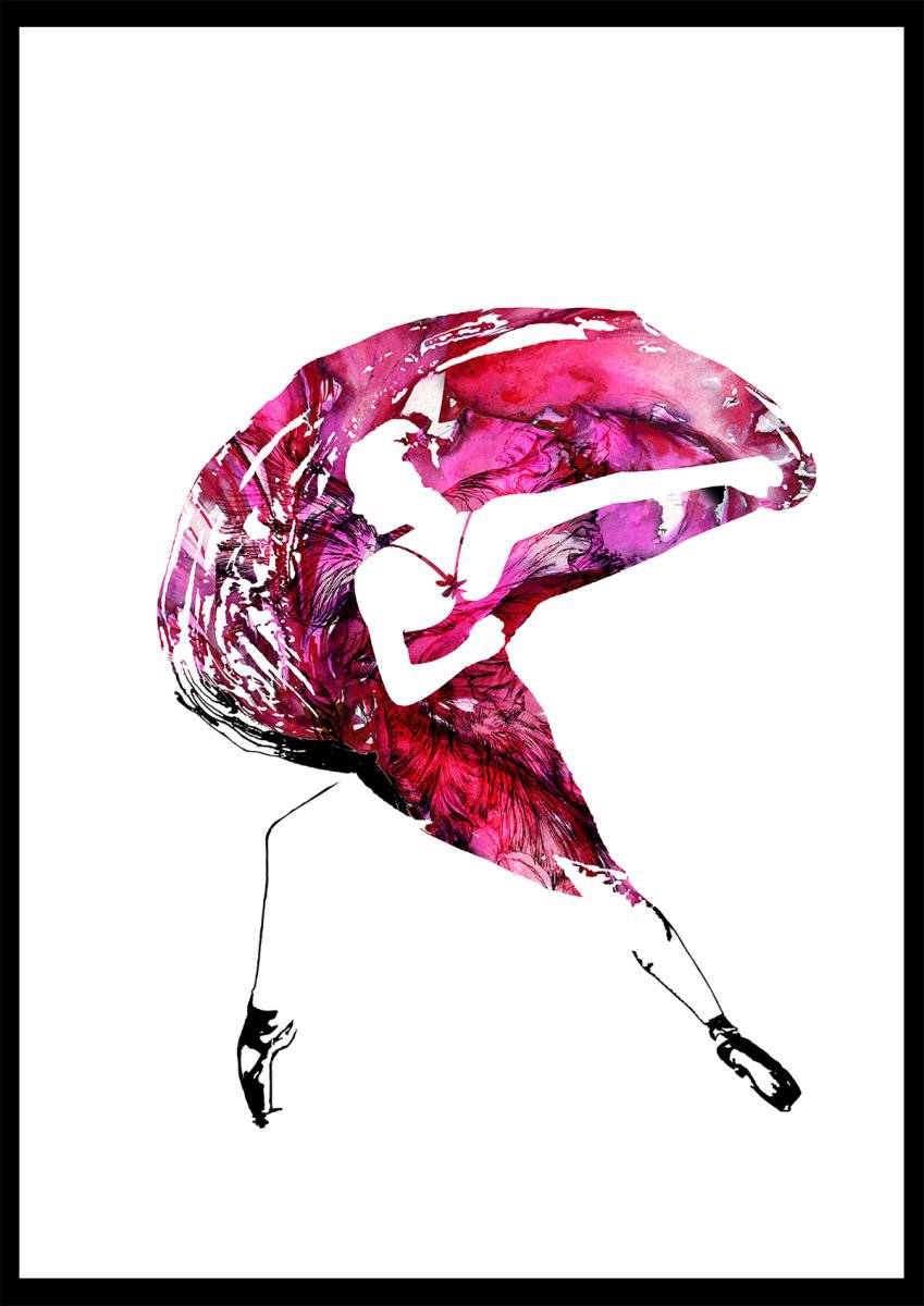 Dancer in pink / 17.7 x 12.6. by Anna Sidi-Yacoub