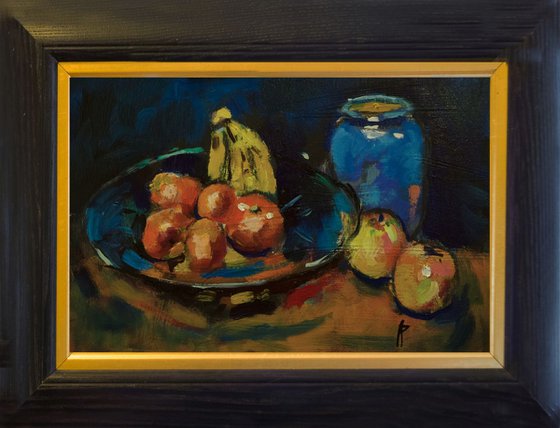 Still Life with Fruit Bowl and Blue Vase