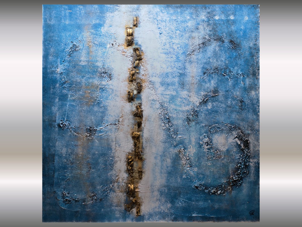 Abstract Acrylic Painting By Edelgard Schroer, 47 X 47, Monument, Original Artwork