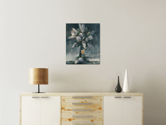 Abstract  lilacs(50x60cm, oil painting, ready to hang)