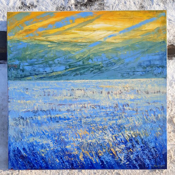 Blue Field II 90x90cm