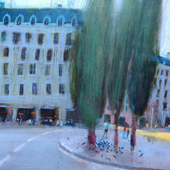South Kensington, London - mixed media painting