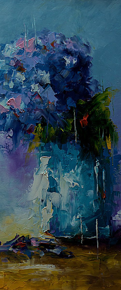 Modern still life painting with flowers in vase by Marinko Šaric