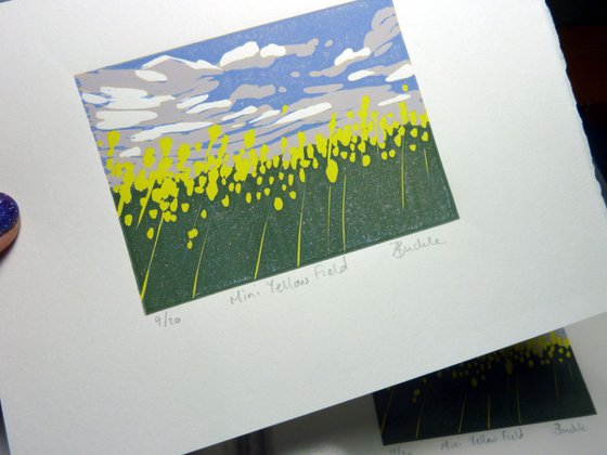 Mini Yellow Field, framed
