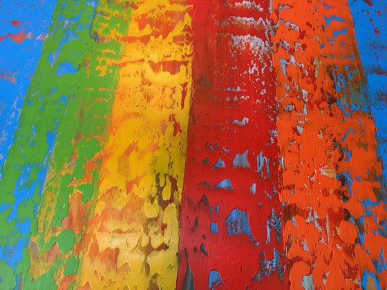 Somewhere over the Rainbow - XXL LARGE,  ABSTRACT ART – EXPRESSIONS OF ENERGY AND LIGHT. READY TO HANG! RAINBOW ART!
