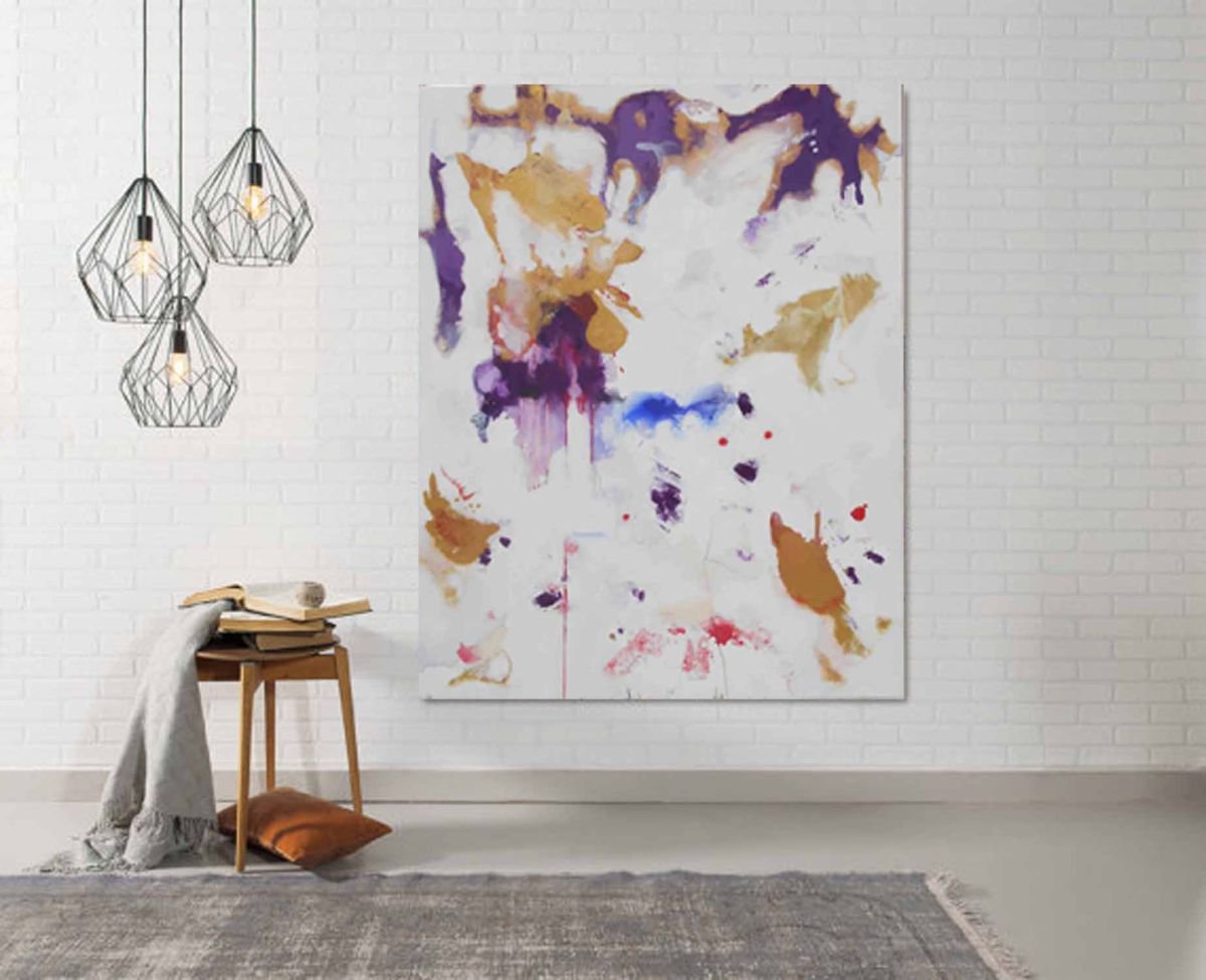 Organic Abstract Acrylic Painting By Gugi Goo, 45 X 57, Drink All Your Passion And Be Disgrace. Close Both Eyes To See With The Other Eye, Extra Large Abstract Art,114X146Cm,44X57Inch, Artfinder