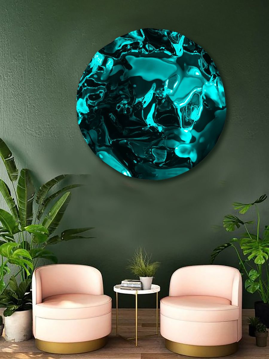 Geometric Abstract Sculpture By Anna Sidi-Yacoub, 35 X 35, Deep Emerald Green, Original Artwork