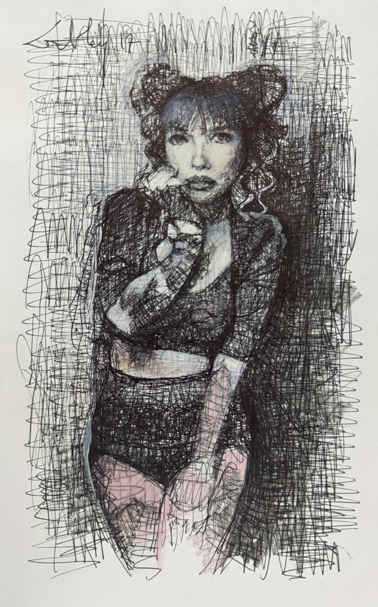 Impressionistic Ink Drawing , The Model By Marco Ortolan, 6 X 9, Artwork For Sale On Artfinder