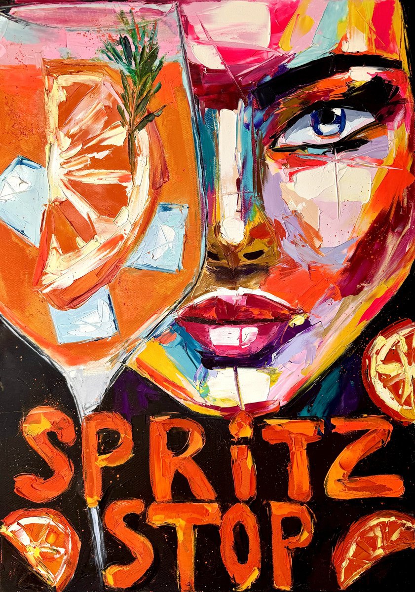 Expressive Oil Painting , Spritz Stop By Lina Redford, 20 X 28, Artwork For Sale On Artfinder