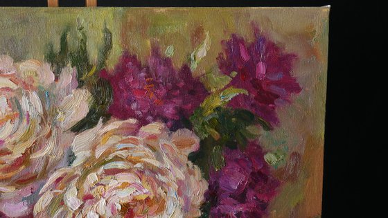 Bright Bouquet Of Peonies - floral still life