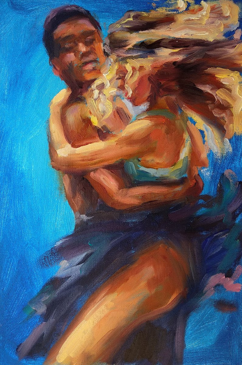 Dancing Couple Dance Art by Anastasia Art Line