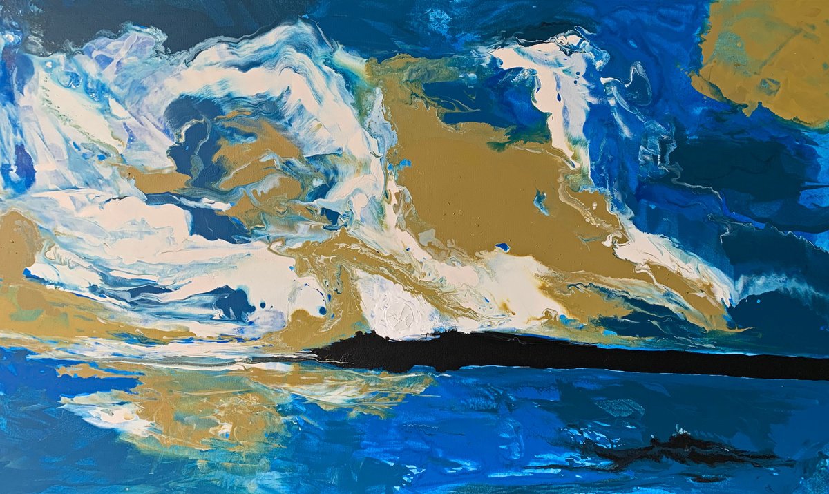 Organic Abstract Acrylic Painting By Andrew Lennon, 60 X 36, Anticyclonic Storm, Original Artwork