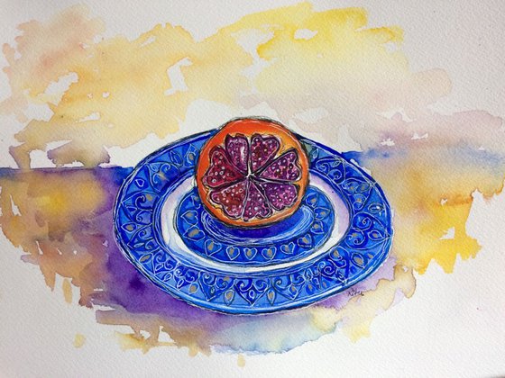 Blood Orange on a China plate