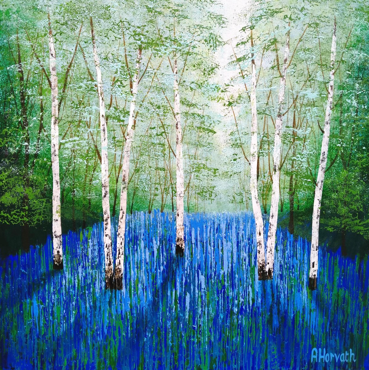 Birch Wood Blue by Amanda Horvath