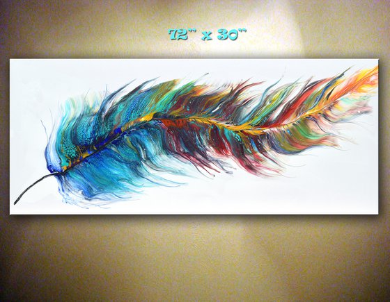 Magic Feather - Large Painting 72" x 30"