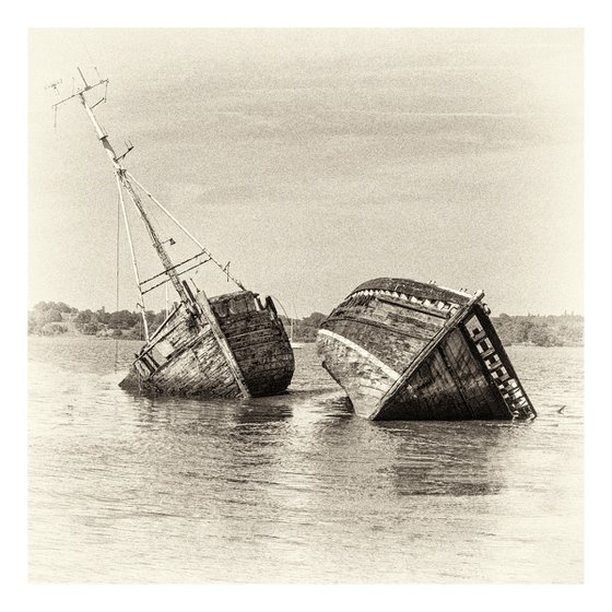 Pin Mill Wreck X2 (B&W)