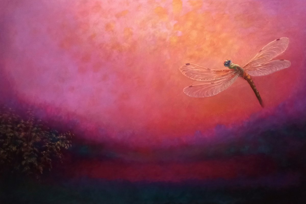 Impressionistic Animal Oil Painting By Lee Campbell, 35 X 24", Ethereal, Original Artwork