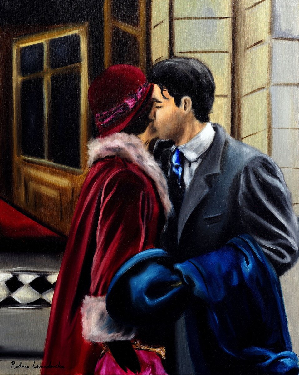 Impressionistic Portrait Oil Painting By Ruslana Levandovska, 24 X 30", Timeless Romance, Original Artwork