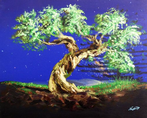 Night Olive Tree by Narek Hambardzumyan
