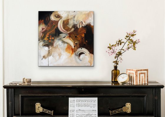 Tiramisu - Original expressive abstract on canvas - Ready to hang