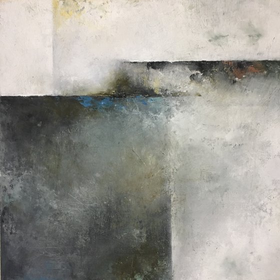 Insight 30X30 cm - abstract oil painting cold wax medium by Elena Troyanskaya