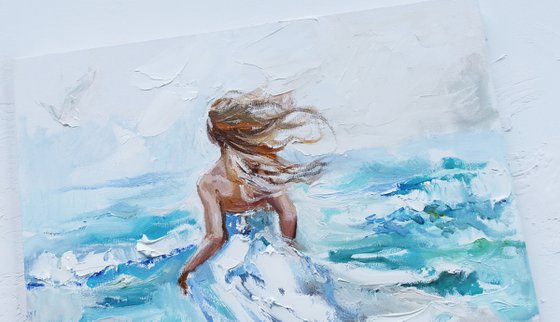 Sea oil painting, Seascape canvas art