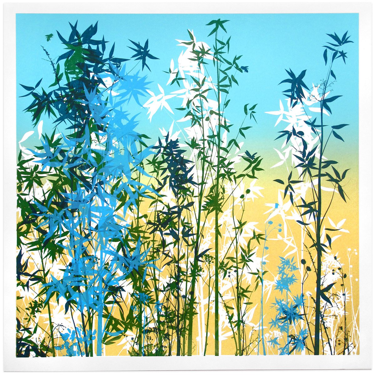 Illustrative Botanical Screenprint By Chris Keegan, 16 X 16, Bamboo Kingdom, Original Artwork