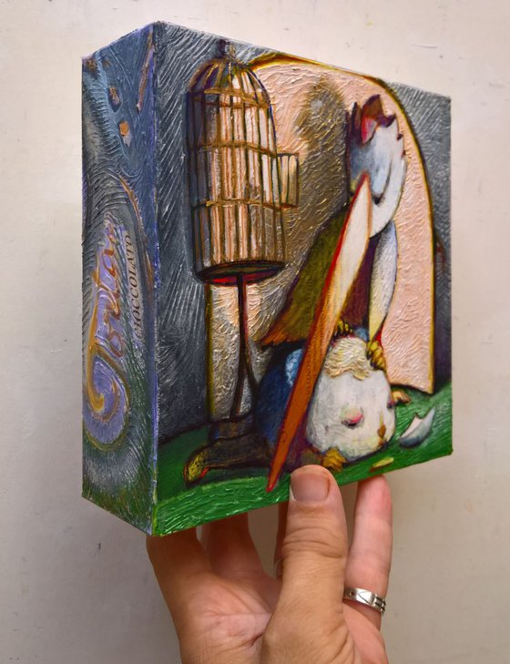 - THE OPEN CAGE - ( 19 x 19 x 6 cm )