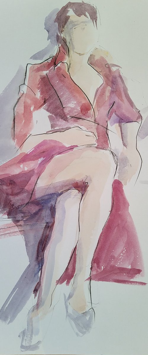 Lady in red ("Woman in red" series) by Irina Bibik-Chkolian