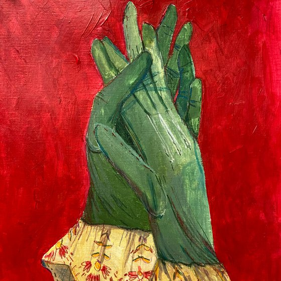 Green gloves