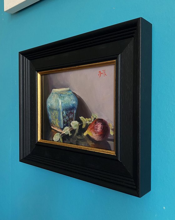 Turquoise pot & fig.