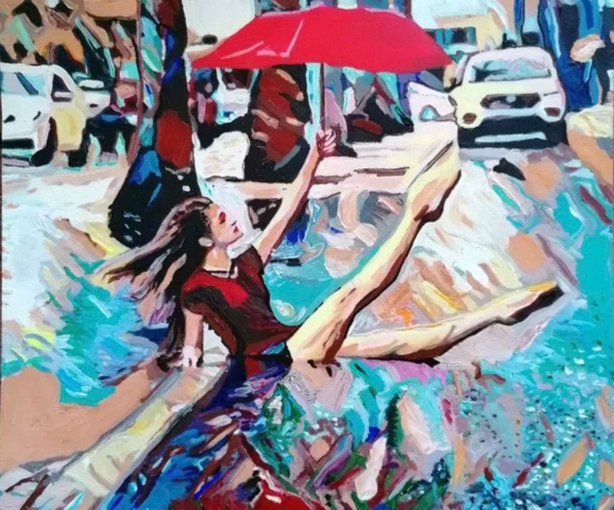 Impressionistic Portrait Acrylic Painting By Sanja Jancic, 15 X 13", "Oh! !T