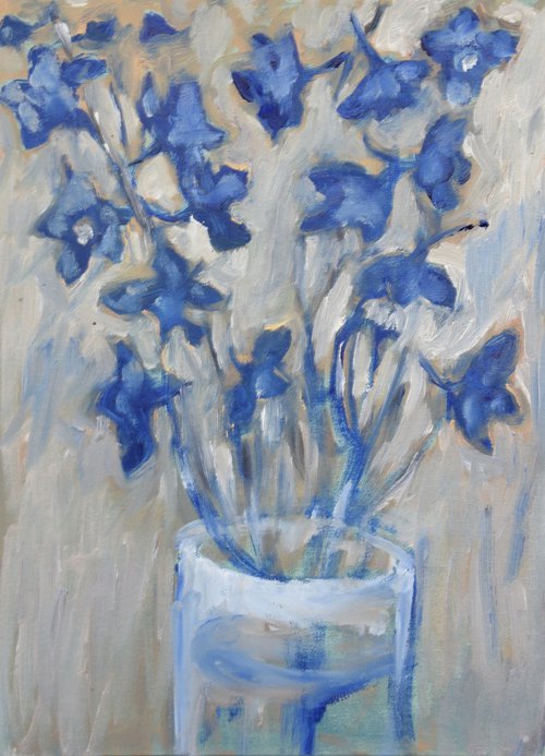 Blue Delphínium by Elena Zapassky
