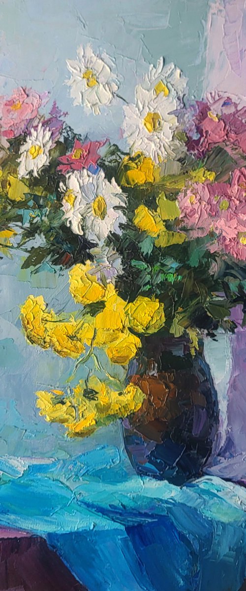 Autumn Flowers In A Vase by Boris Serdyuk