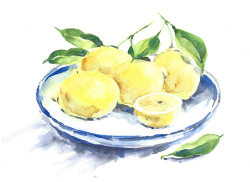 Lemons watercolor by Tanya Amos