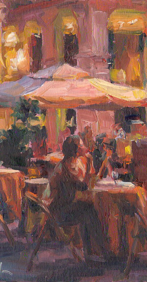 Café, warm evening by Vachagan Manukyan