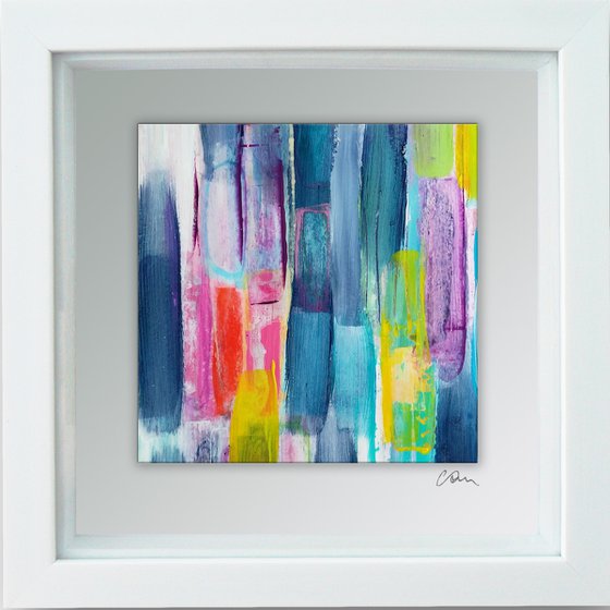 Framed ready to hang original abstract  - colours #6