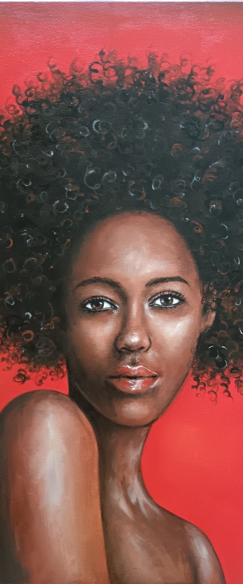 African Beauty III - oil art by Mateja Marinko