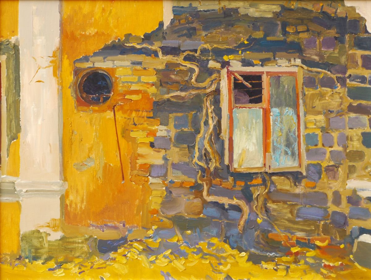 Photorealistic Cityscapes Oil Painting By Victor Onyshchenko, 28 X 22", Life Everywhere, Original Artwork