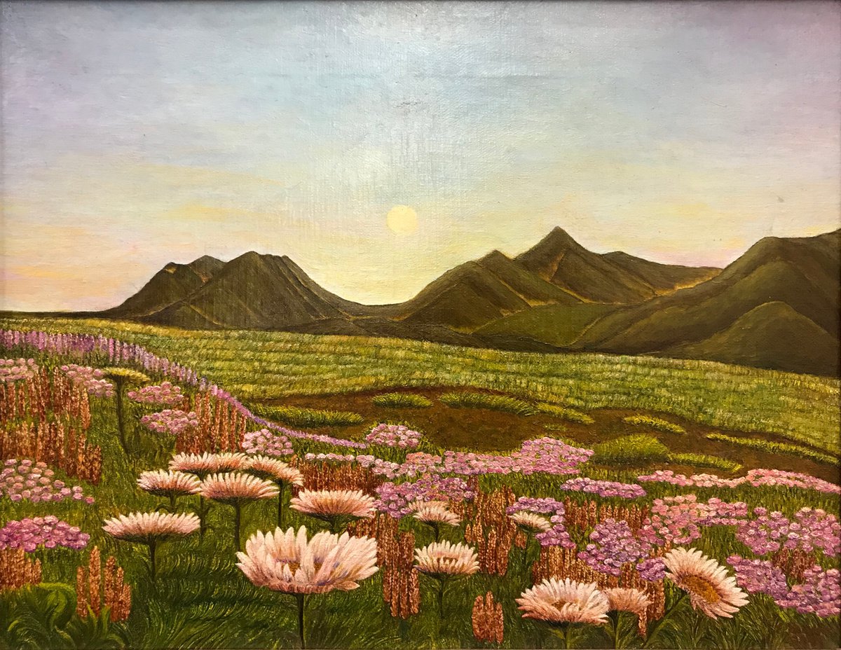 Original oil painting Martian flowers - 50x40 cm (2015) by Evgeniya Roslik
