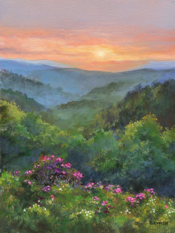 'Sunset in the mountains'