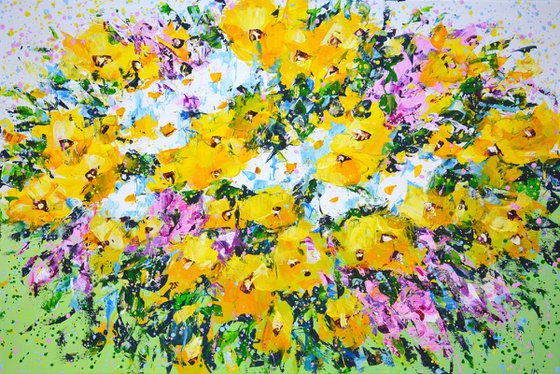 Yellow flowers.