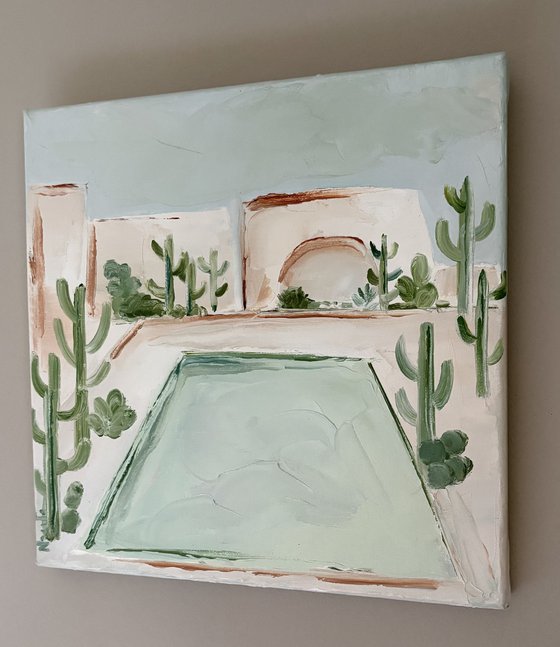 Desert cactus swimming pool