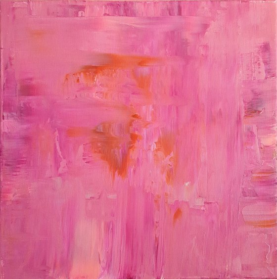 Behind the pink clouds - triptych abstract painting